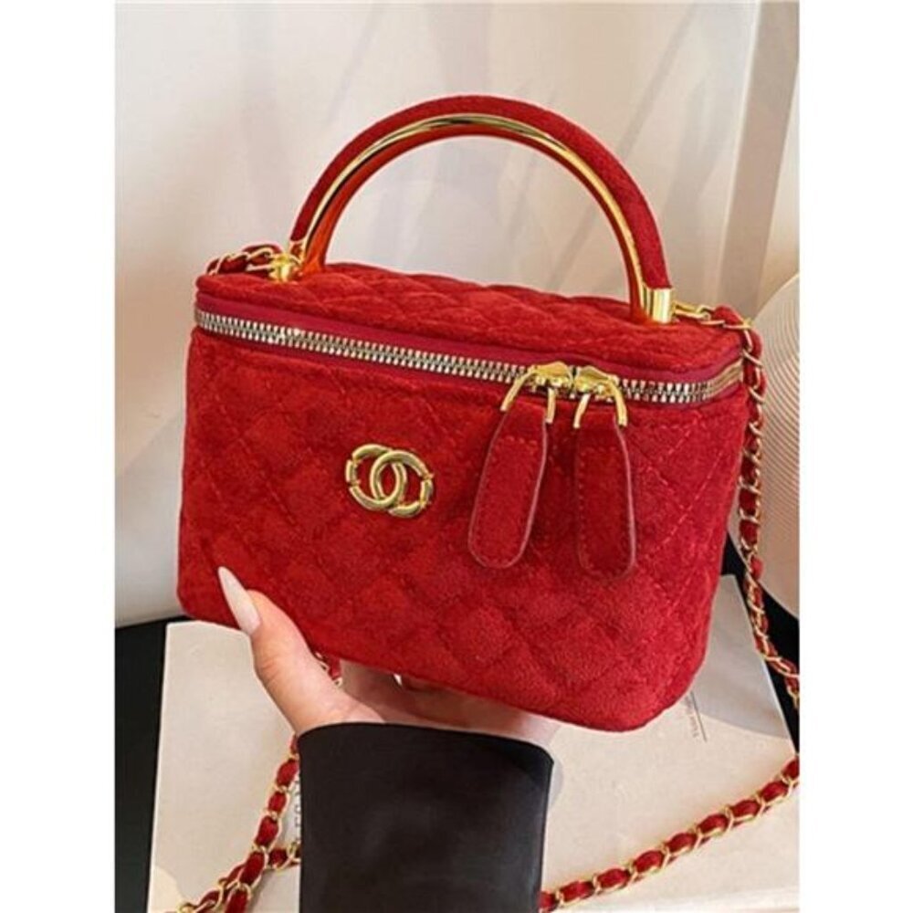 Quilted Top Handle Crossbody Bag